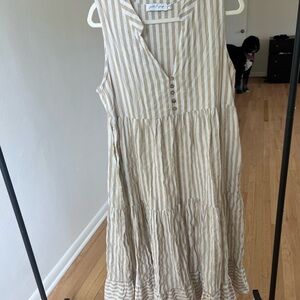 Pinstripe Midi Sun Dress